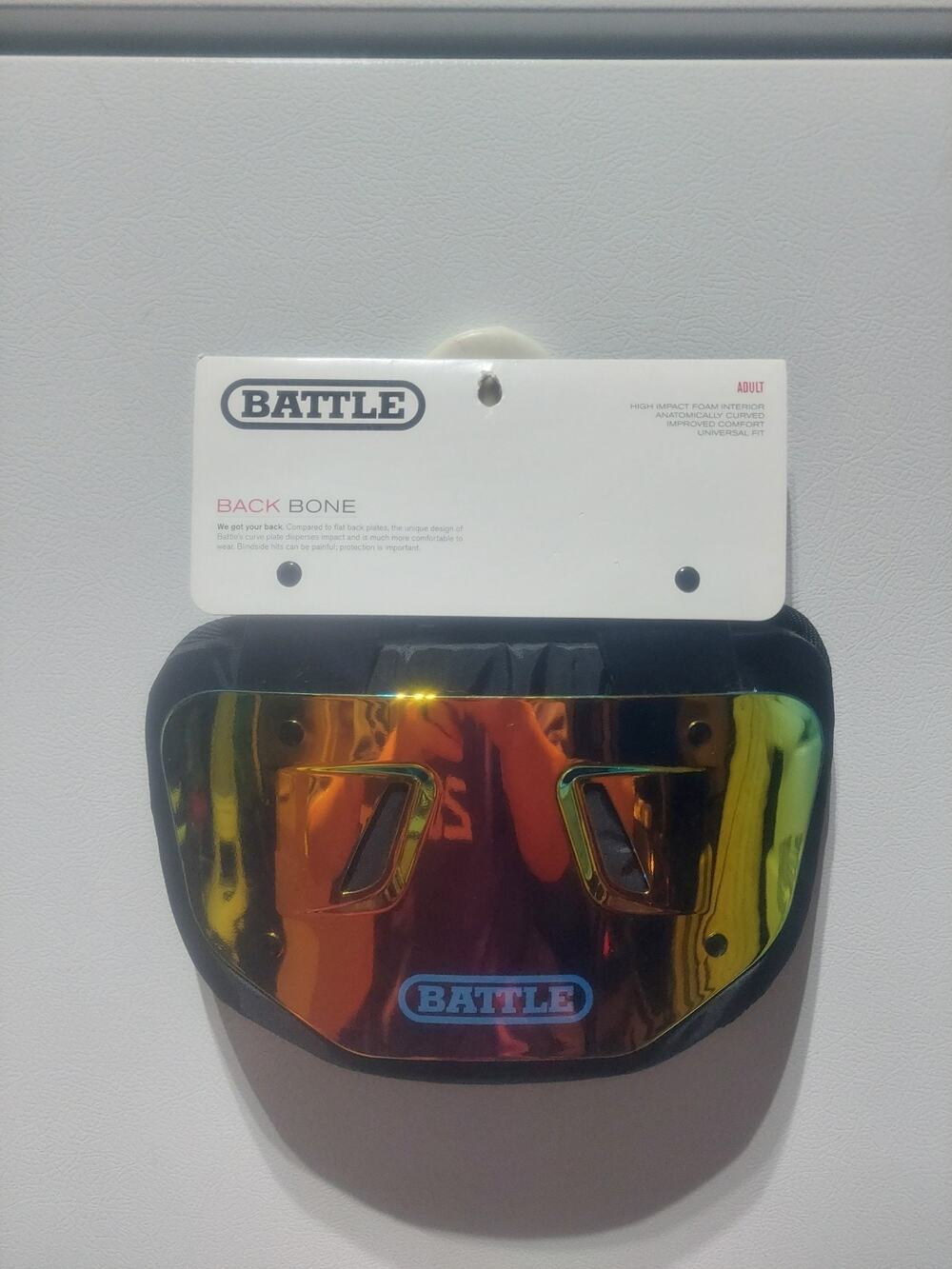 Battle Back Plate Football Back Pad Iridescent Gold Padded Foam All Positions